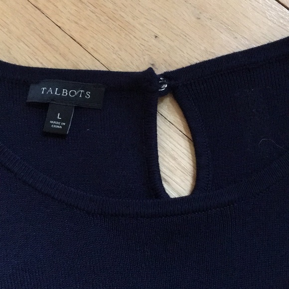 Talbots Fit and Flare Navy Knit Dress EUC - Picture 4 of 8